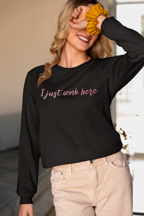 I Just Work Here Embroidered Nurse Crewneck Sweatshirt| On Duty Off Filter Collection