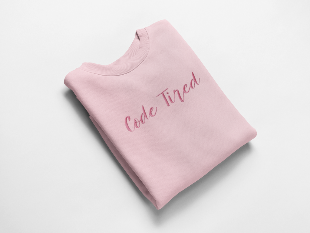 Code Tired Embroidered Nurse Crewneck Sweatshirt| On Duty Off Filter Collection